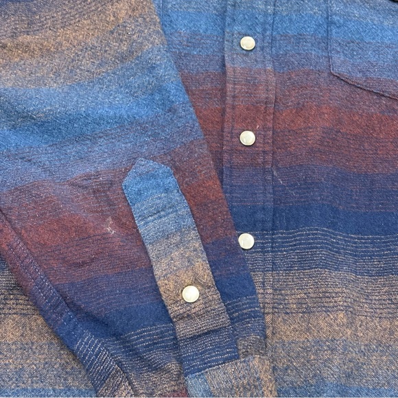 Vtg Pendleton Wool Brushpopper Western Shirt Pearl Snap Stripe USA Women’s LG - Picture 8 of 8